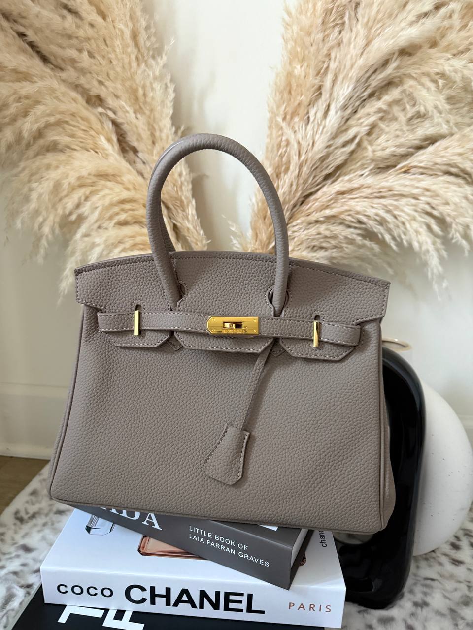 High-End Medium Satchel Bag - Brown Structured Designer Style