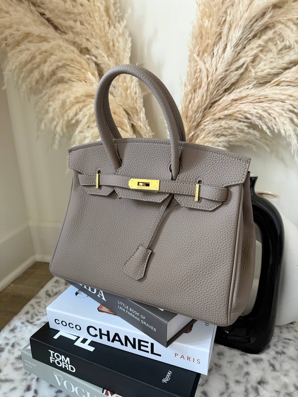 High-End Medium Satchel Bag - Brown Structured Designer Style